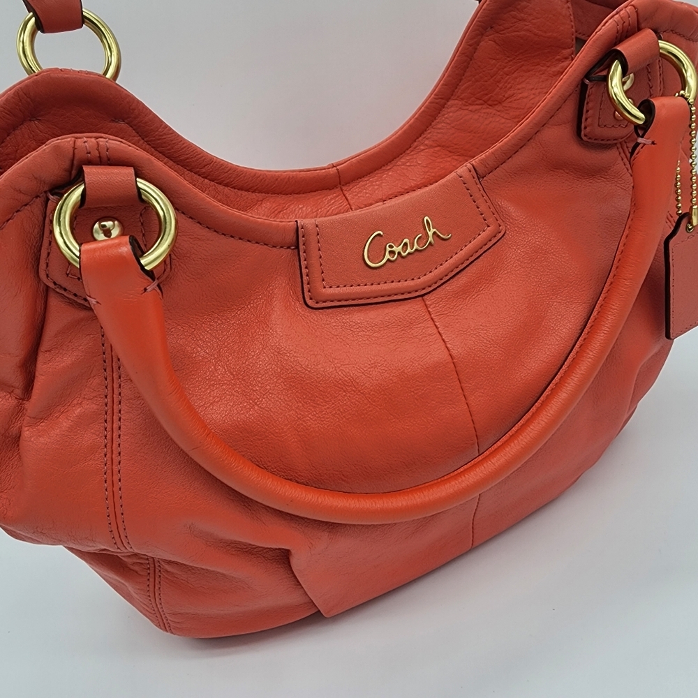 Coach Ashley F23308 Tearose Coral Leather Tote Shoulder Bag Medium - Picture 4 of 16